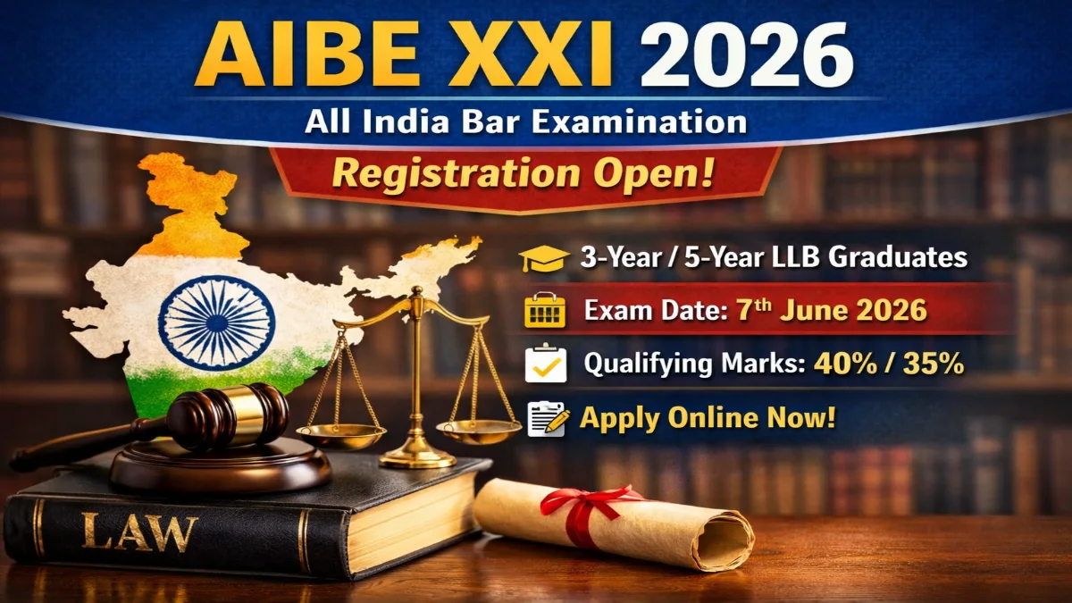 AIBE 21 Registration 2026 Start Online Fees, Eligibility, How to Fill Application AIBE 21 Registration 2026