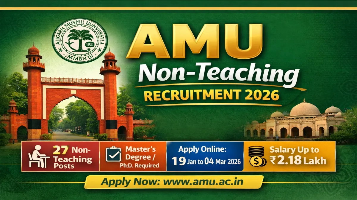 AMU Non Teaching Recruitment 2026 For Apply Online 27 Posts AMU Non-Teaching Recruitment 2026