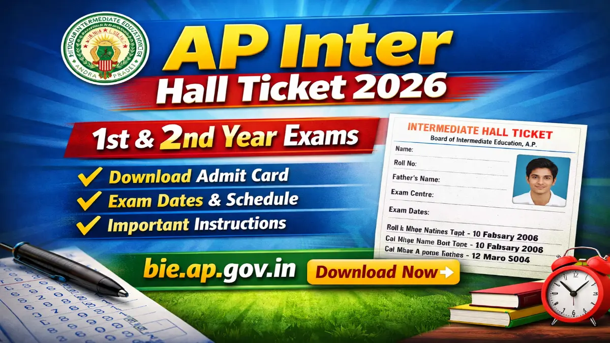 AP Inter Hall Ticket 2026 Out Check BIEAP 1st, 2nd Year Admit Card Direct Link AP Inter Hall Ticket 2026 Out