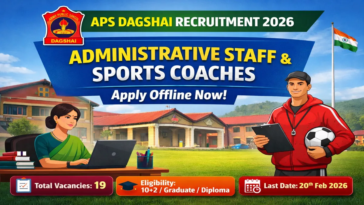 APS Dagshai Recruitment 2026 – Administrative Staff, Sports Coaches 19 Posts APS Dagshai Jobs