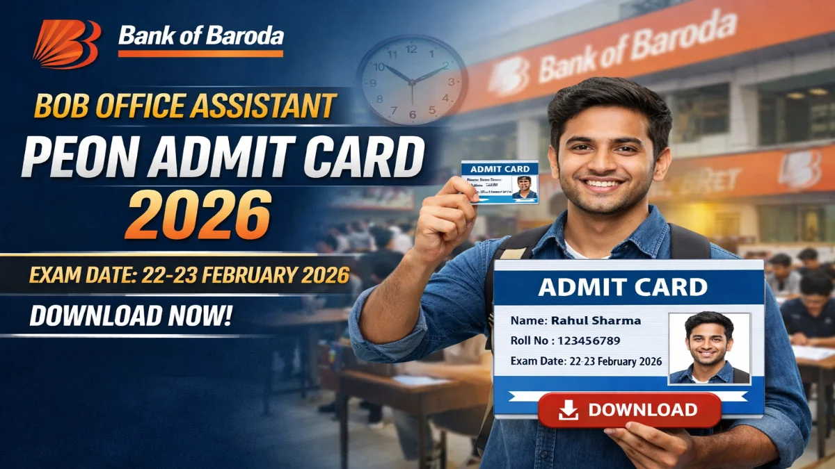 Bank of Baroda Office Assistant/ Peon Admit Card 2026 Out Direct Link Bank of Baroda Office Assistant Peon Admit Card 2026