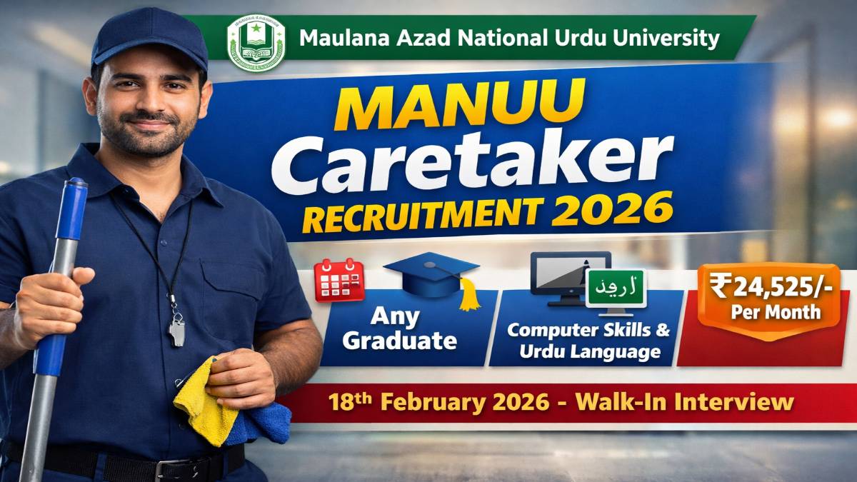MANUU Caretaker Recruitment 2026 – Direct Interview MANUU Caretaker Jobs