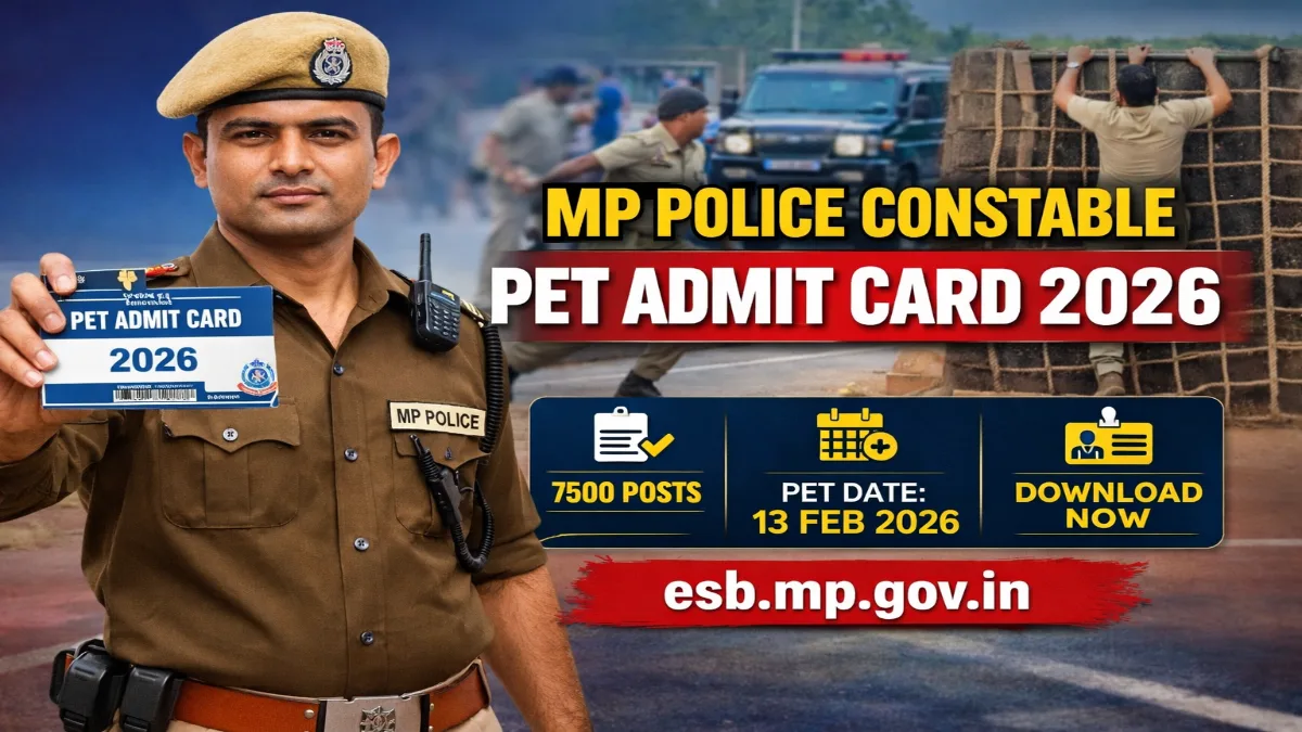 MPESB MP Police Constable PET Admit Card 2026 Out Download Here MPESB MP Police Constable PET Admit Card 2026