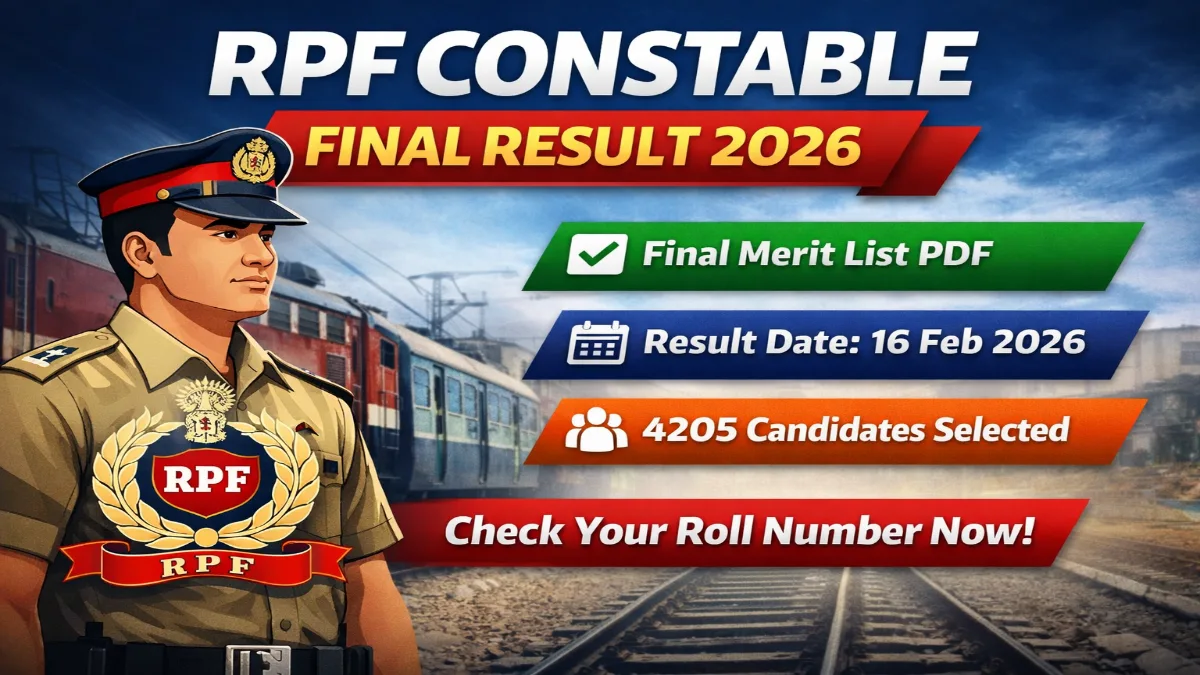 RPF Constable Final Result 2026 Out Download Final Cut Off RPF Constable Final Result