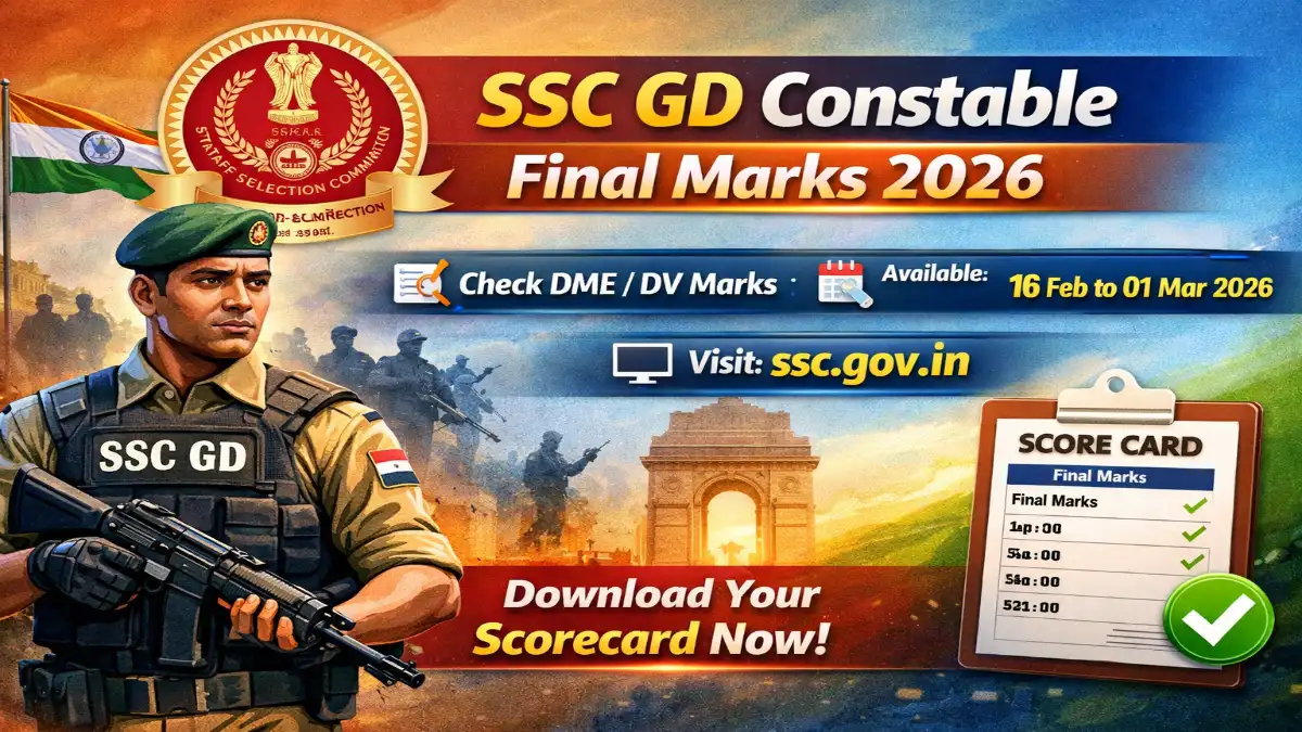 SSC Constable GD Score Card 2026 Download Final Marks Link SSC GD Constable Examination 2025 – Final Marks