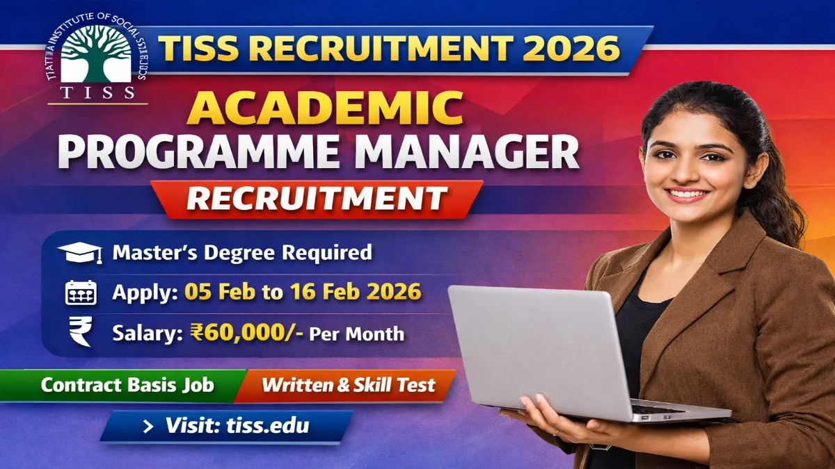 TISS Academic Programme Manager Recruitment 2026 – Online Form TISS Academic Programme Manager